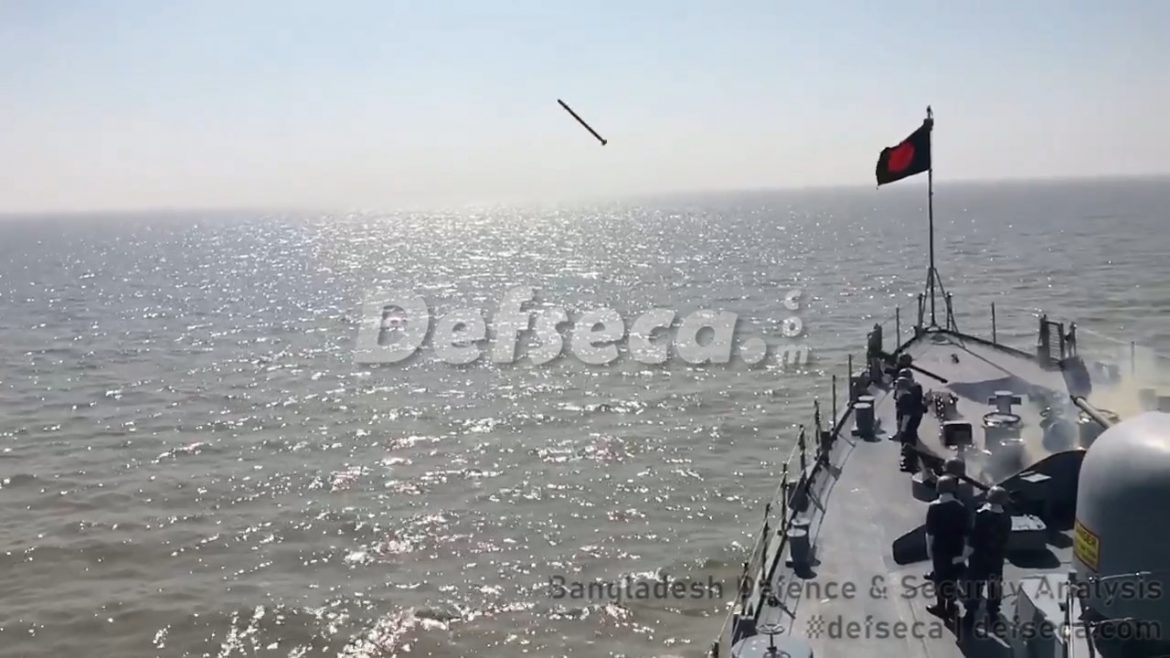 Bangladesh Navy fires air defence missiles during exercise in bay